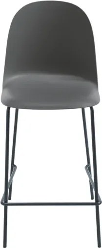 Sgabello con seduta in polipropilene Grigio Scuro e gambe in metallo - FOX 2 pezzi