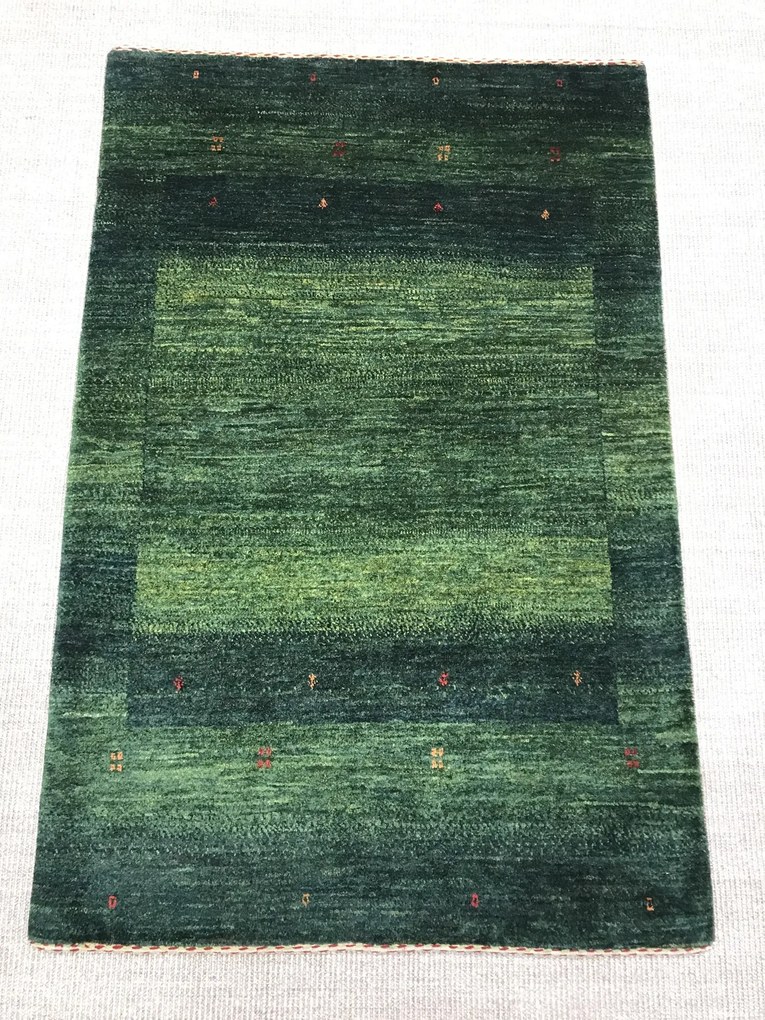 Loribaft Tappeto 140x100 Verde (Iran) Annodato A Mano