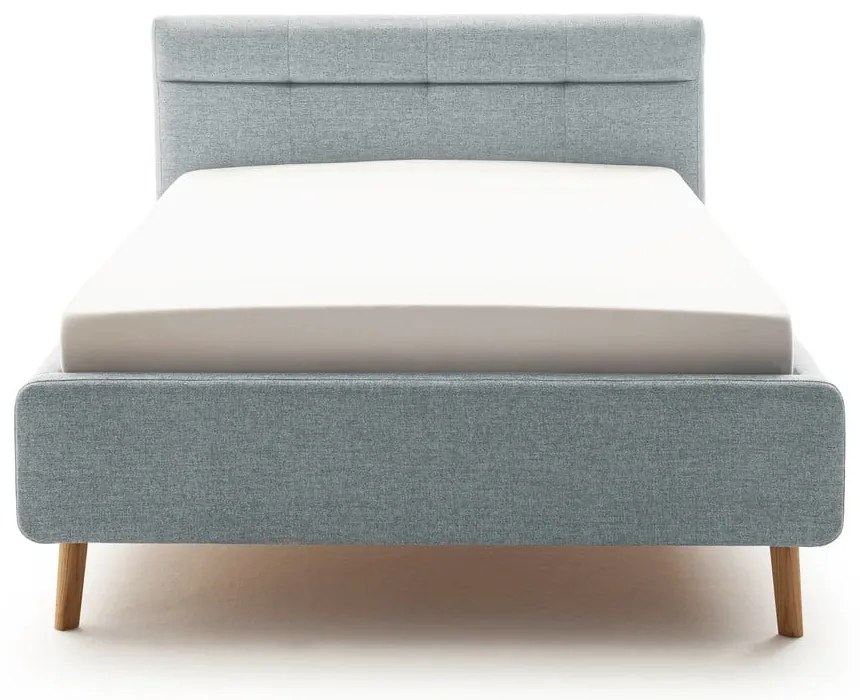 Letto matrimoniale imbottito blu polveroso con contenitore con rete inclusa 140x200 cm Lotte – Meise Möbel