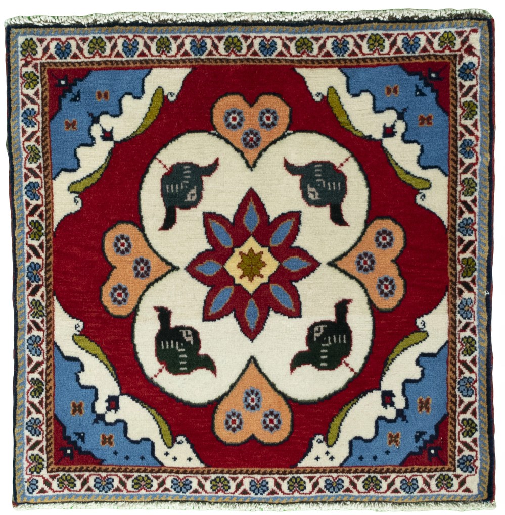 Gabbeh Tappeto persiano 60 x 60 Rosso (Iran) Annodato A Mano