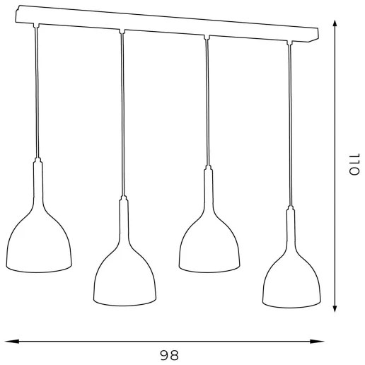 Lampadario a sospensione con filo NOAK WOOD 4xE27/60W/230V