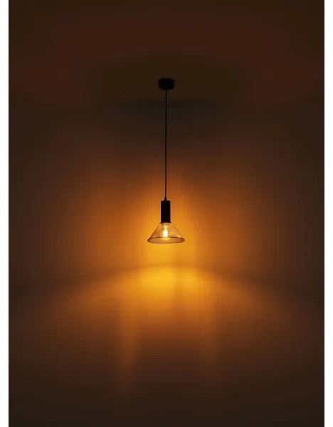 Globo 15648H1 - Lampadario a sospensione con filo JEDD 1xE27/60W/230V nero