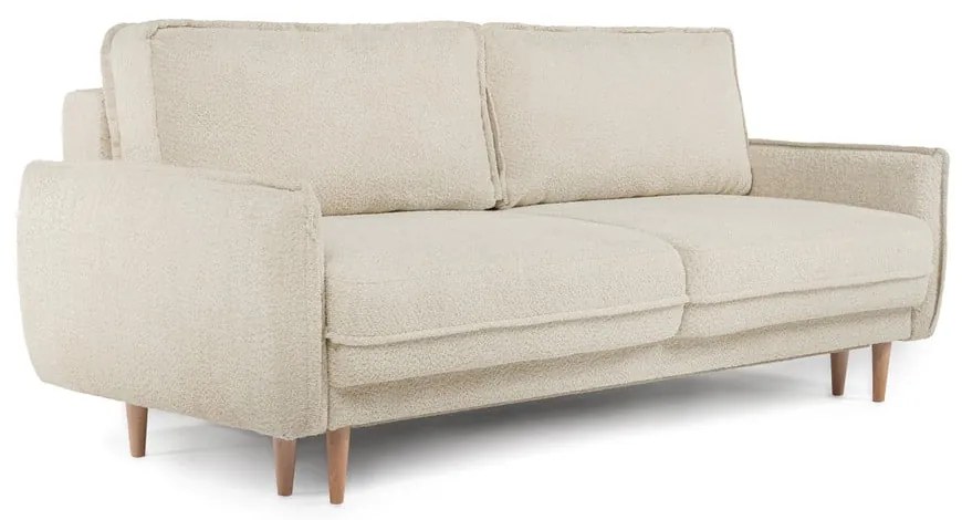 Divano letto in tessuto bouclé beige 215 cm Patti - Bonami Selection