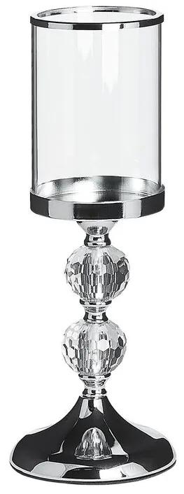 Candeliere vetro e metallo argento 36 cm COTUI Beliani