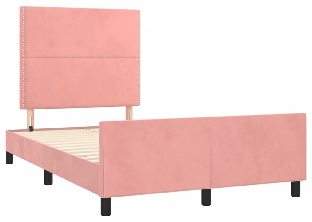 Giroletto con testiera rosa 120x190 cm in velluto