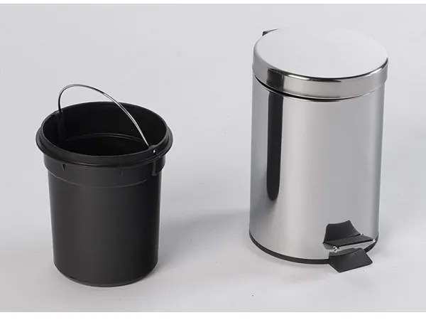 Aqualine - Cestino dei rifiuti SIMPLE LINE 3 l lucido acciaio inossidabile