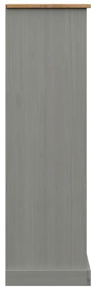 Libreria VIGO 90x35x114,5 cm in Legno Massello di Pino Grigio