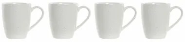 Set di 4 Tazze Mug DKD Home Decor Naturale Legno d'albero della gomma Bianco 300 ml Gres