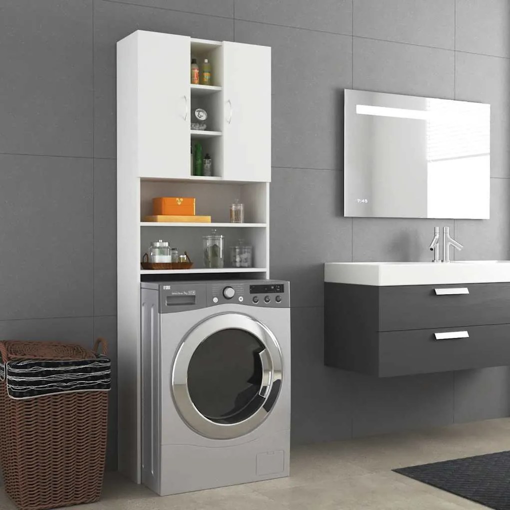Mobile Per Lavatrice Bianco 64x25,5x190 Cm /