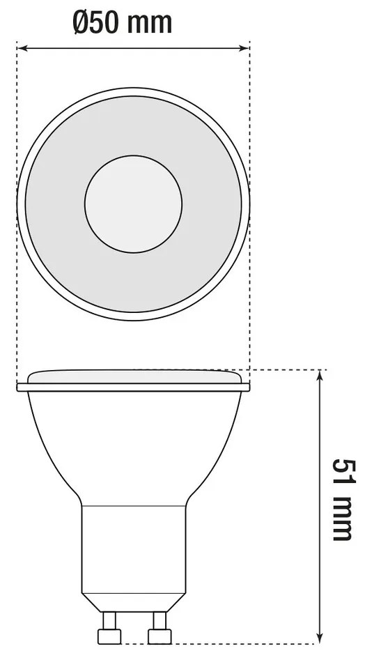 Faretto LED GU10 8W angolo 38° CRI92 No-Flickering Colore Bianco Naturale 4.000K