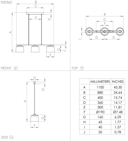 Eglo 900362 - Lampadario a sospensione con filo MARIEL 3xE27/40W/230V