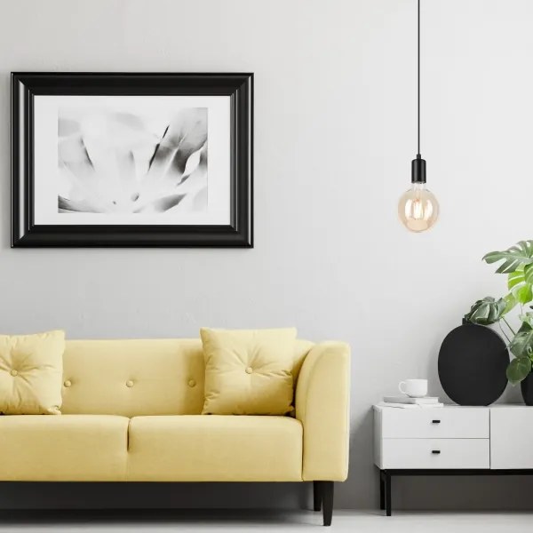 Lampadario a sospensione con filo ASTRID 1xE27/60W/230V opaco nero