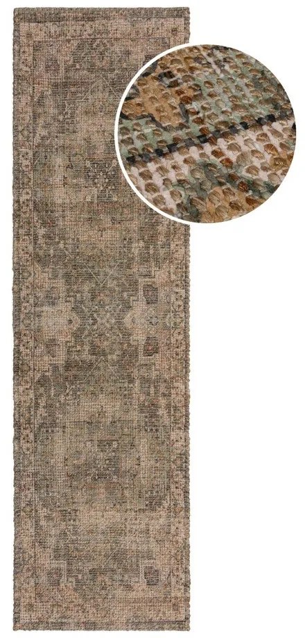 Passatoia color kaki in misto iuta tessuta a mano 60x230 cm Selena Jute Traditional – Flair Rugs