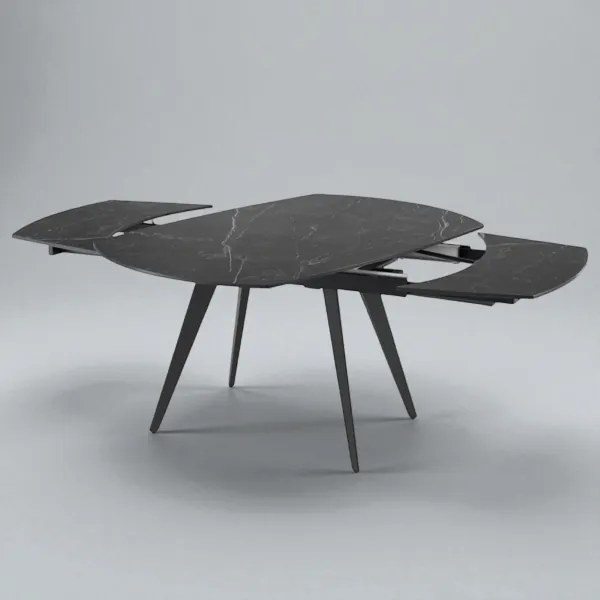 Tavolo allungabile Almor 130-190x80 cm piano marmo Nero