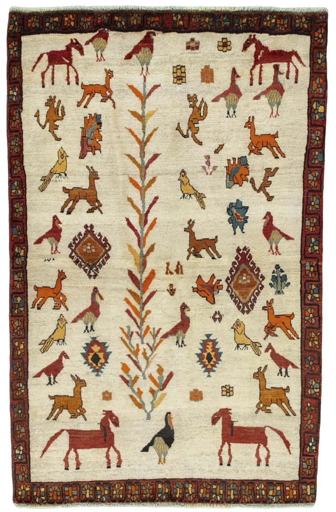 Gabbeh Tappeto persiano 190 x 120 Beige (Iran) Annodato A Mano