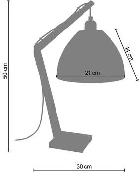 Tosel  Lampade d’ufficio lampada da comodino tondo legno naturale e rame  Tosel