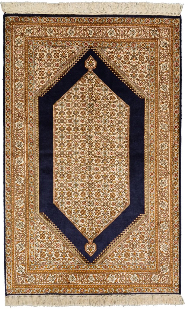 Cashmere Silk Tappeto 150x100 Beige (Indian) Annodato A Mano