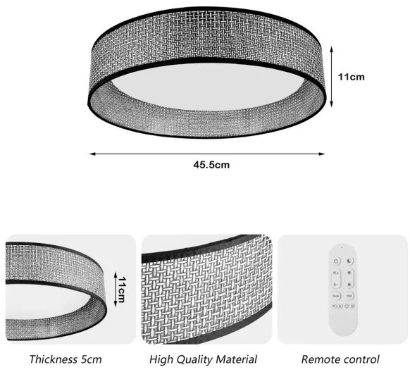 Immax NEO 07287L - Plafoniera LED+CCT dimmerabile LONA 36W/230V Ø 45,5 cm + telecomando