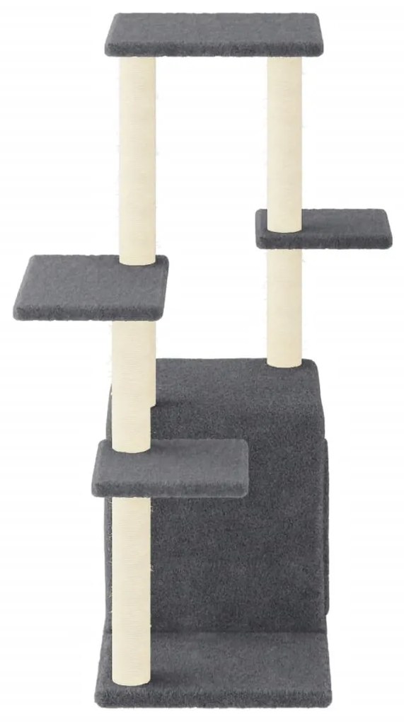 Albero per gatti con tiragraffi in sisal grigio scuro 97,5 cm