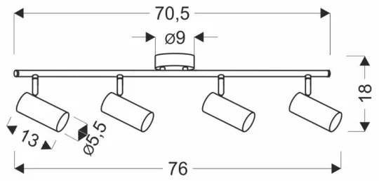 Faretto COLLY 4xGU10/15W/230V oro