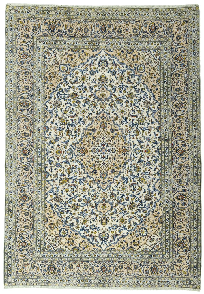 Kashan Tappeto persiano 240 x 350 Beige (Iran) Annodato A Mano