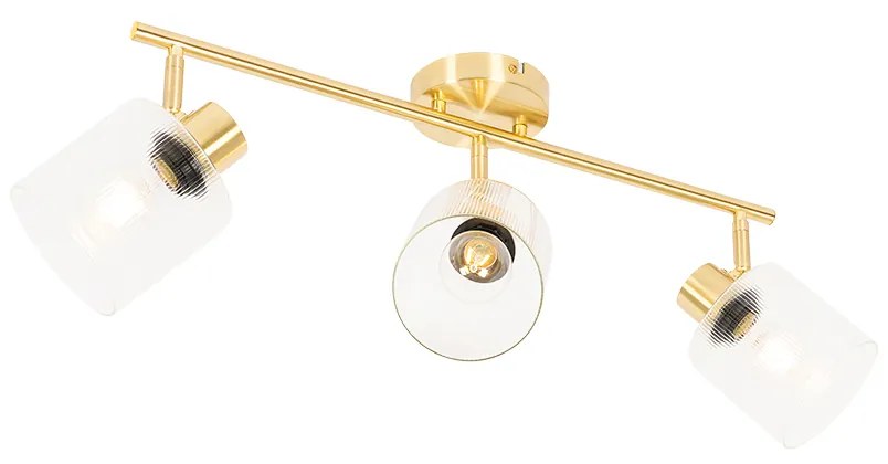 Faretto da soffitto dorato con vetro 3 luci orientabile - Laura
