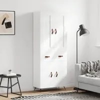 Credenza Bianco Lucido 69,5x34x180 cm in Legno Multistratocod mxl 126136