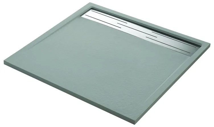 Piatto doccia SENSEA in resina Neo Metal Grid grigio L 100 x L 100 x H 3 cm opaco effetto pietra