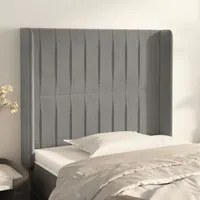 Testiera ad Orecchio Grigio Chiaro 103x16x118/128 cm in Velluto cod mxl 48855