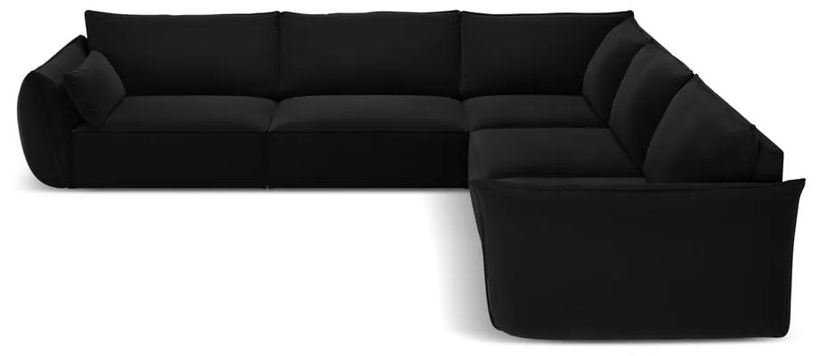 Divano angolare nero con rivestimento in velluto Vanda – Mazzini Sofas