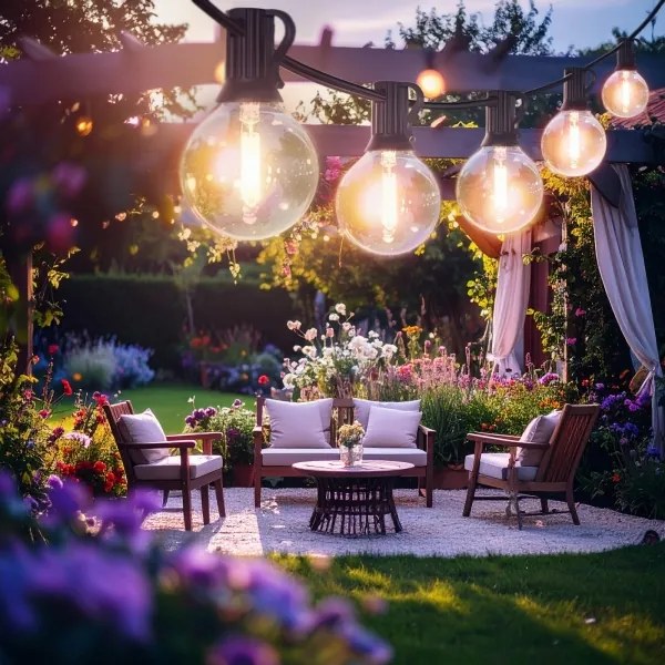 Brilagi - LED Girlanda decorativa da esterno GIRLANDA 18xE12 13m nera IP44 luce bianca calda