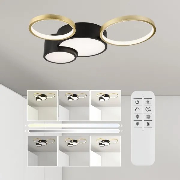 Lampada da soffitto dimmerabile ALIZEE LED 30W 230V 3000-6500K nero/oro