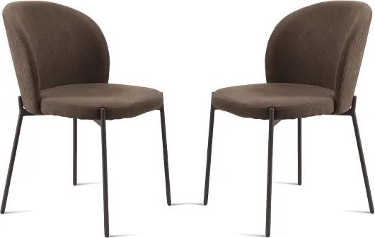 Sedia in tessuto Marrone con struttura in metallo MEGGIE 2 sedie