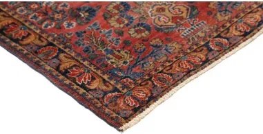 Antik Stilizzato Rosso Ruggine Blu Scuro Corsia 80x300 Cm