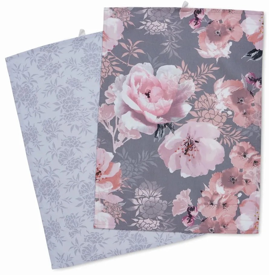 Set di 2 asciugamani in cotone 50x70 cm Dramatic Floral - Catherine Lansfield