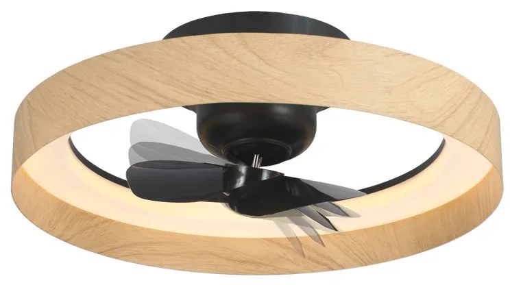 Ventilatore da soffitto Milton nero, Ø 58 cm, CCT, dimmerabile, SULION IP20