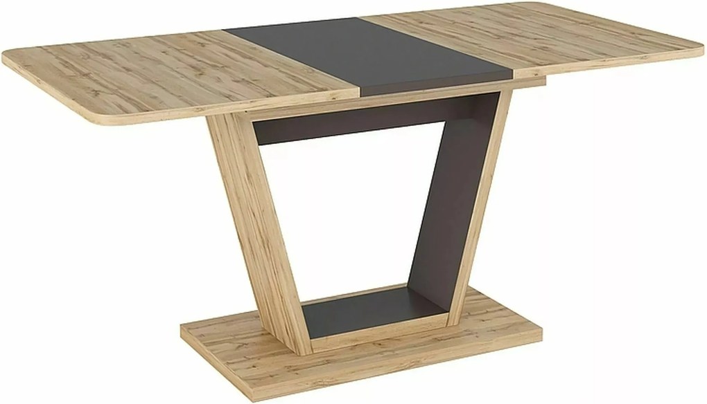Tavolo Nigel allungabile in rovere Wotan e marrone – 120/160x80x76 cm