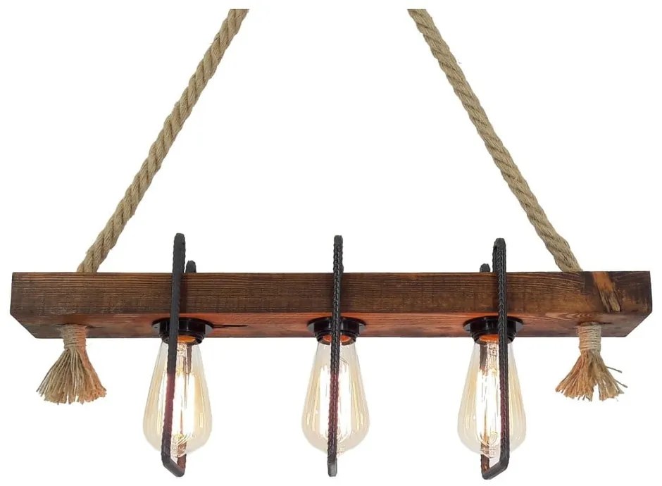 Apparecchio a soffitto in legno a sospensione Demir, 3 lampadine - Opviq lights