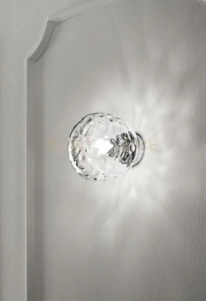 Applique-plafoniera vetro trasparente e cromo lucido skin 1 luce at...