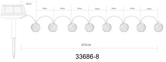 Globo 33686-8 - Catena decorativa solare a LED 98xLED/0,1W/3V IP44