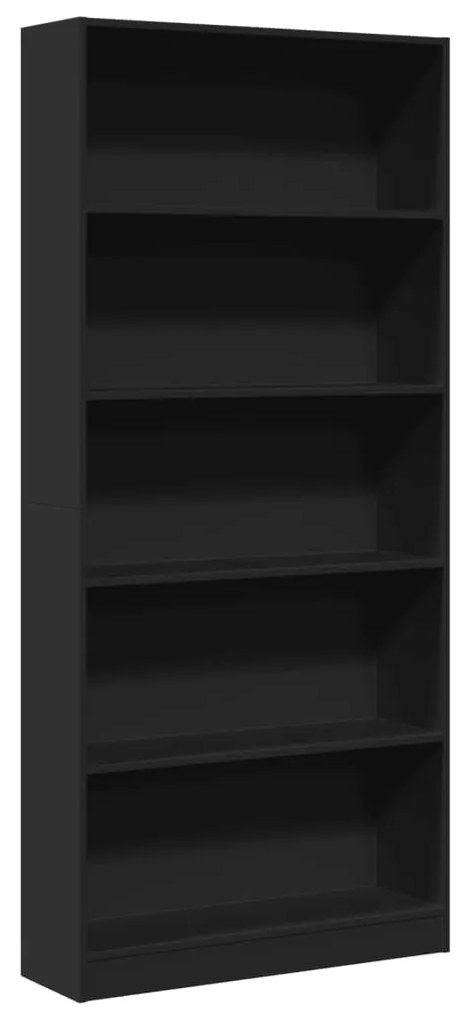 Libreria nera 80x24x176 cm in legno multistrato