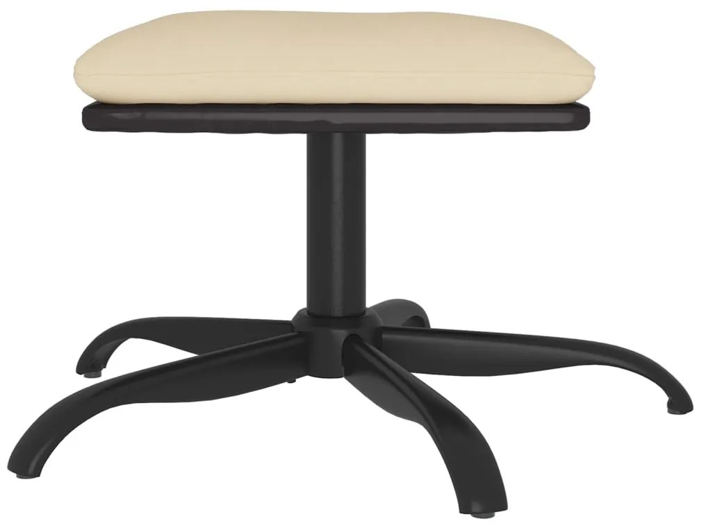 Poggiapiedi crema 60x60x36 cm in tessuto e similpelle