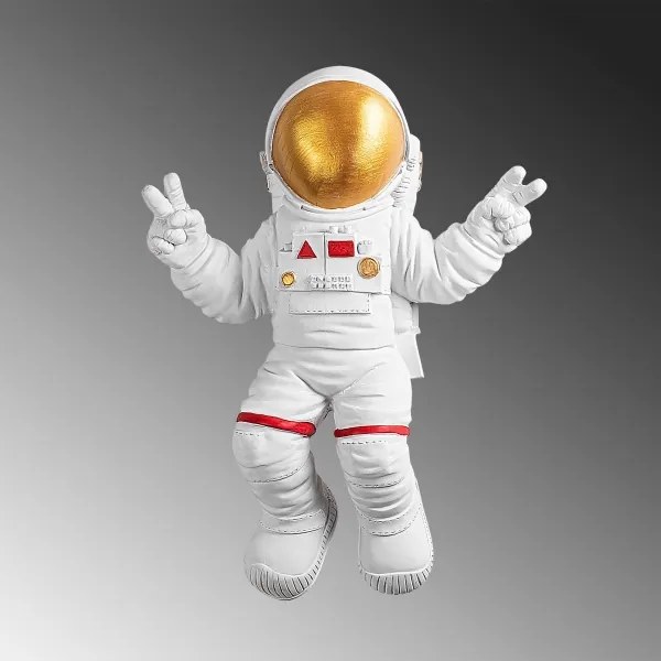 Decorazione da muro 47x35 cm astronaut oro