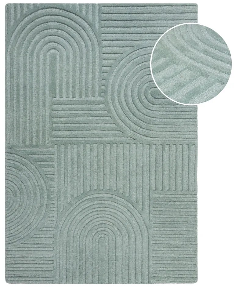 Tappeto turchese in lana tessuto a mano 200x290 cm Zen Garden – Flair Rugs
