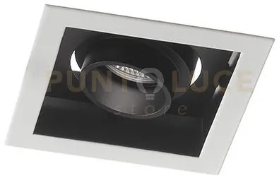 Incasso led apollo nero 10w 1000lm 3000k orientabile 12x12x7,7cm