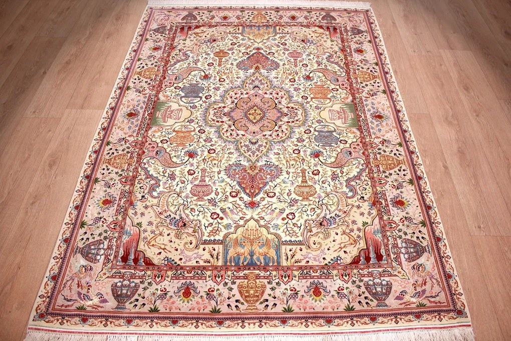 Tabriz Tappeto 210x150 (Iran) Annodato A Mano