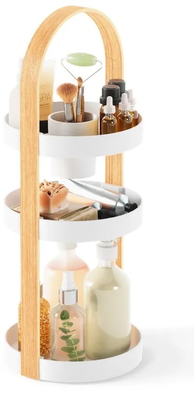 Organizer da bagno in legno in colore bianco e naturale Bellwood - Umbra