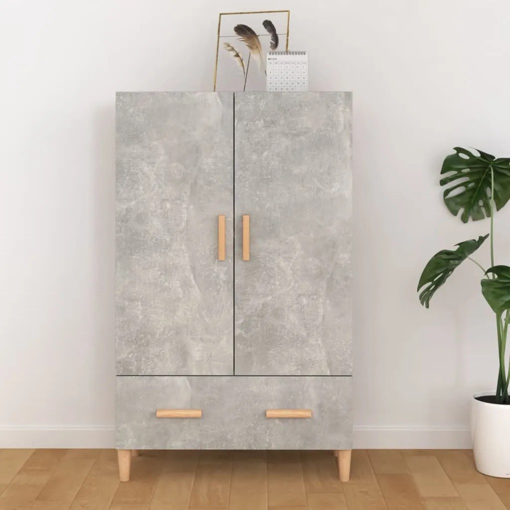Credenza Grigio Cemento 70x31x115 Cm İn Legno Multistrato /