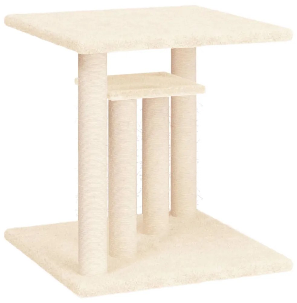 Pali tiragraffi per gatti con piattaforme crema 50 cm