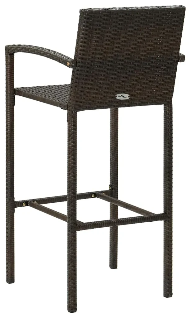 Sgabelli da bar 4 pz marroni in polyrattan